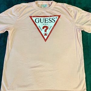 Vintage Guess Jeans. Pink T-Shirt. Size Large.